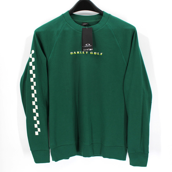 Oakley Golf Mixed Crewneck Viridian Green Pullover Logo Sweatshirt Medium NEW - Picture 1 of 6